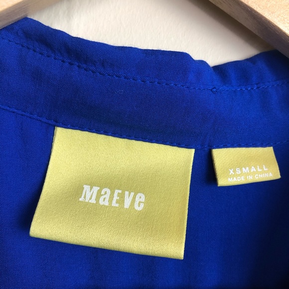 Maeve Anthropologie Blue Islet Button Down Pocket Blouse - Picture 4 of 6